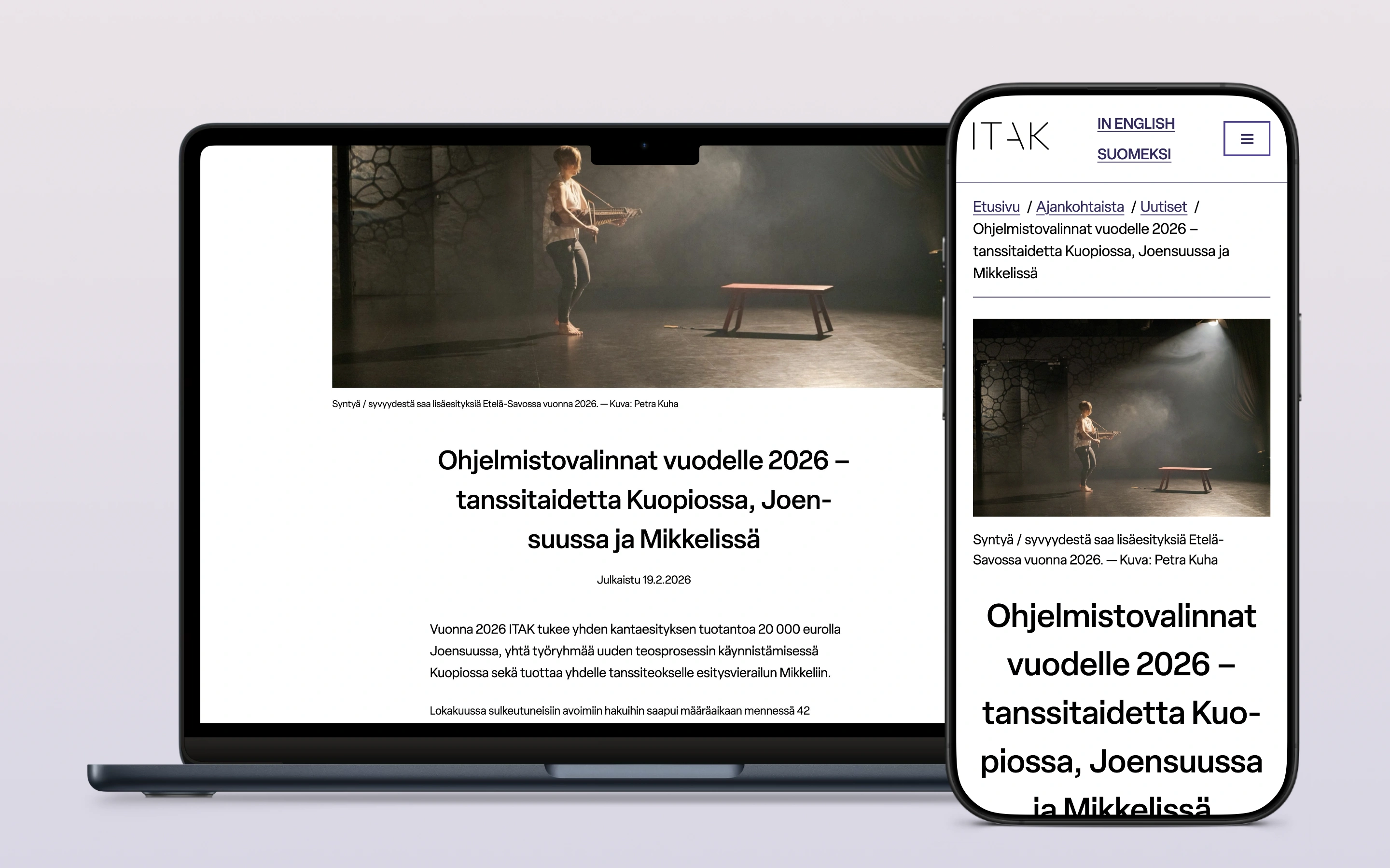 A laptop and a mobile device with the ITAK website on their screens